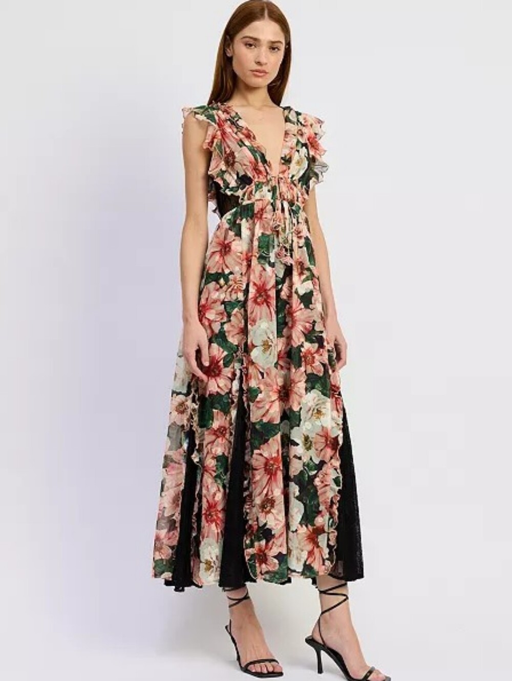 En SaisonWomen's Clarabell V-Neck Maxi Dress Size L fits Medium
